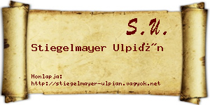 Stiegelmayer Ulpián névjegykártya